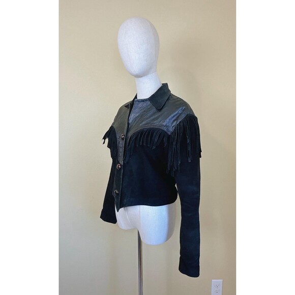 1980s Vintage Leather By Raphael Western Coat /Fringe Jacket / Medium - Picture 4 of 8